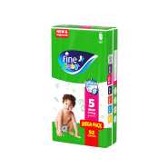 Fine Baby Diapers X-Large Size 5, (11-18 Kg), 52 Diapers