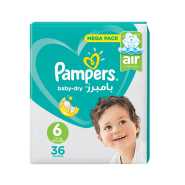 Pampers Baby-Dry Diapers, Size 6, XL, 13+ Kg, 36 Diapers