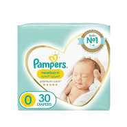 Pampers Premium Care Diapers, Size 0, &amp;lt; 2.5 Kg, 30 Diapers