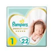 Pampers Premium Care Size 1 Newborn (2-5 Kg) , (22) Diapers