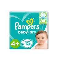 Pampers Premium Diapers Size (4+) 10-15 Kg, 15 Diapers