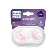 Avent Soother Ultra Soft 0-6M Girl - 2soother