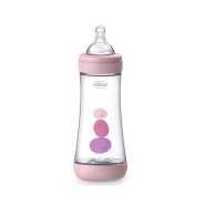Chicco Perfect 5 Fast-Flow Bottle (Pink) 4M+, 330Ml