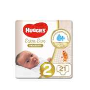 Huggies Extra Care Diapers Size (2) 4-6 Kgs 21 Diapers