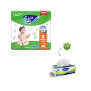 Fine Baby Diapers Medium Size 3, (4-9 Kg), 46 Diapers + Fine Fluffy Gift