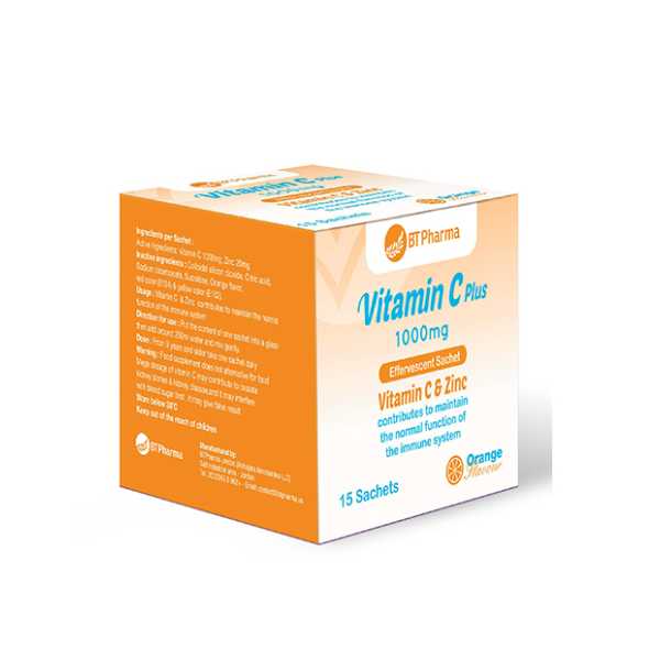 Bt Pharma Vitamin C Plus 1000Mg &amp; Zinc 15 Sach