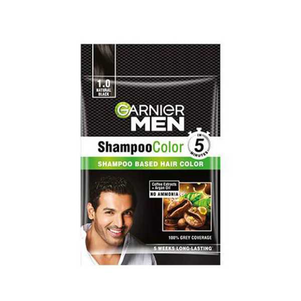 Garnier Men Shampoo Hair Color Shade 1.0 Natural Black 15ML