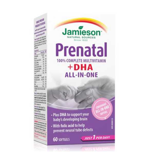 Jamieson Prenatal Multivitamin with DHA All In One 60 Softgels