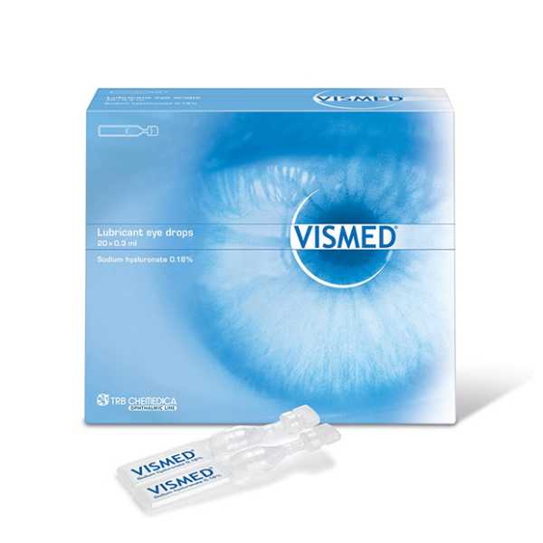 Vismed Lubricant Eye Drops 0.3ML, 20 Ampoules