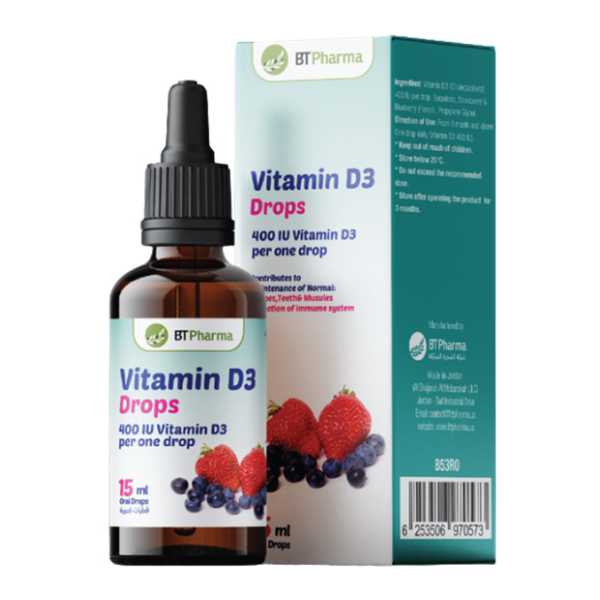Bt Pharma Vitamin D3 Drops 400IU 15ML