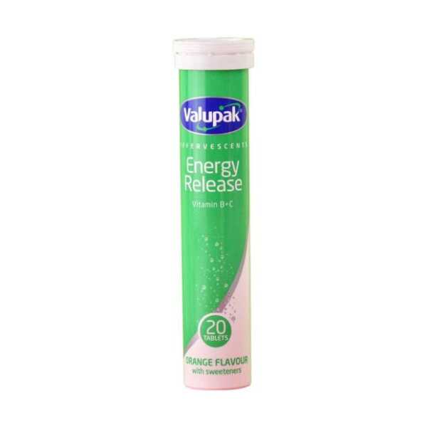 Valupak Energy Release Vitamin B+C 20 Effervescent Tab