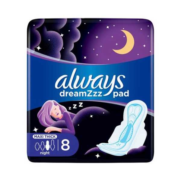 Always Maxi Thick Night Dreamz 8 Pads
