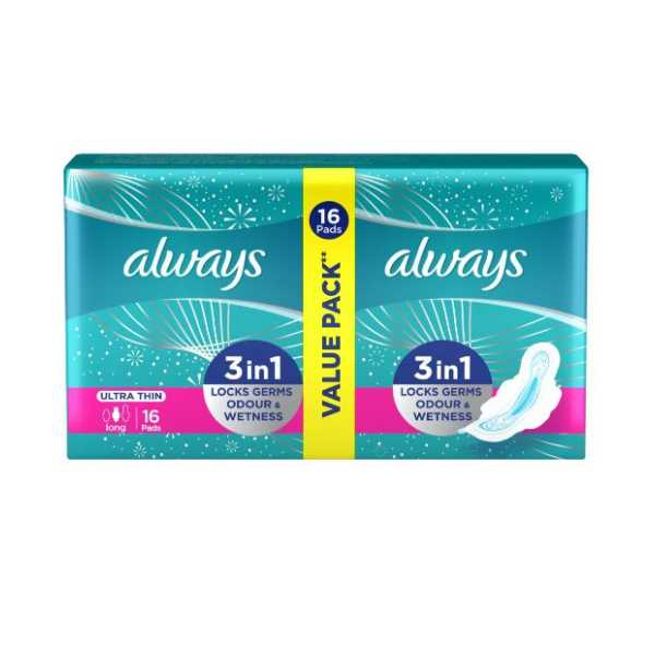 Always Ultra Thin Value Pack Extra Long 16 Pads