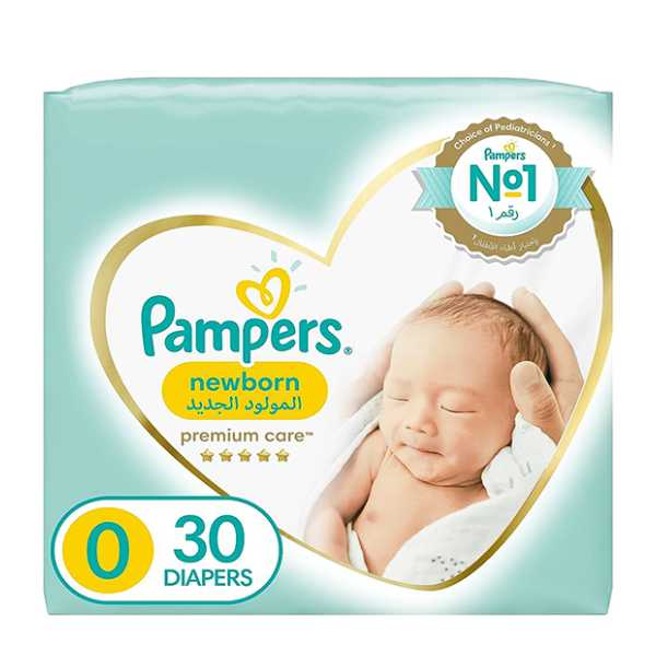 Pampers Premium Care Diapers, Size 0, &lt; 2.5 Kg, 30 Diapers