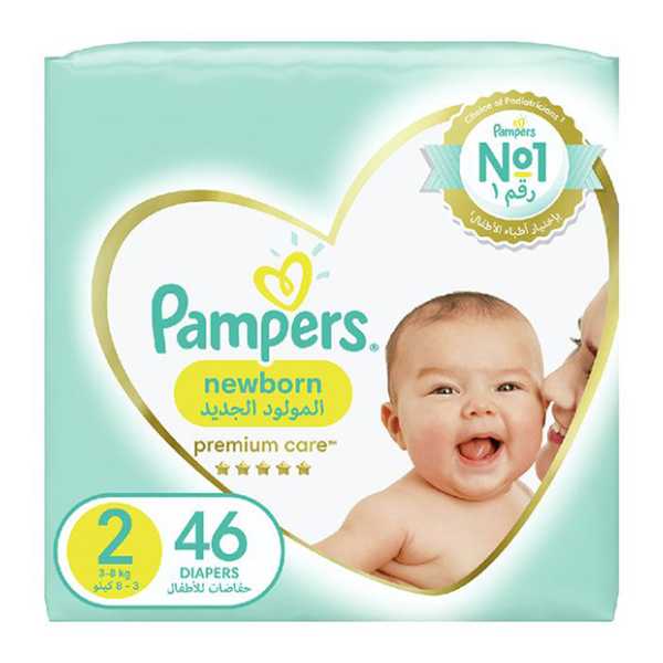 Pampers Premium Care Size 2 Newborn (3-8 Kg) , (46) Diapers