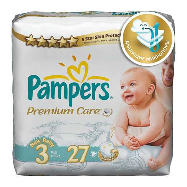 Pampers Premium Care Size 3 (4-9 Kg) , (27) Diapers