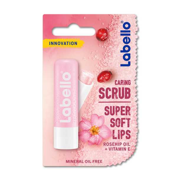 Labello Caring Lips Scrub Rosehip Oil + Vitamin E 4.8G