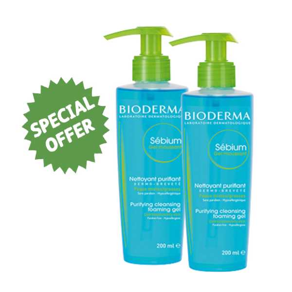 Bioderma Sebium Purifying Cleansing Foaming Gel Offer (1+1)