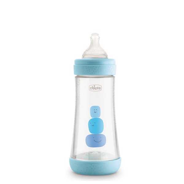 Chicco Perfect 5 Fast-Flow Bottle (Blue) 2M+, 240Ml