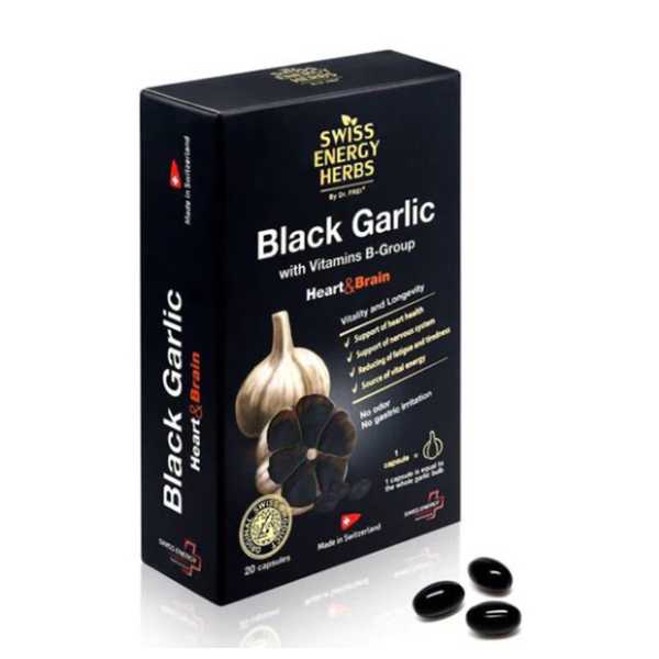 Swiss Energy Herbs, Black Garlic With Vitamins B 20Cap