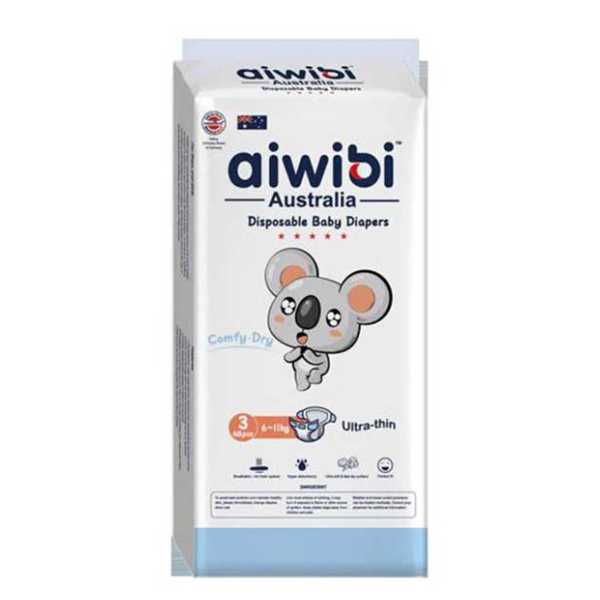 Aiwibi Baby Diapers Size (3) 6-11 Kgs 48 Diapers