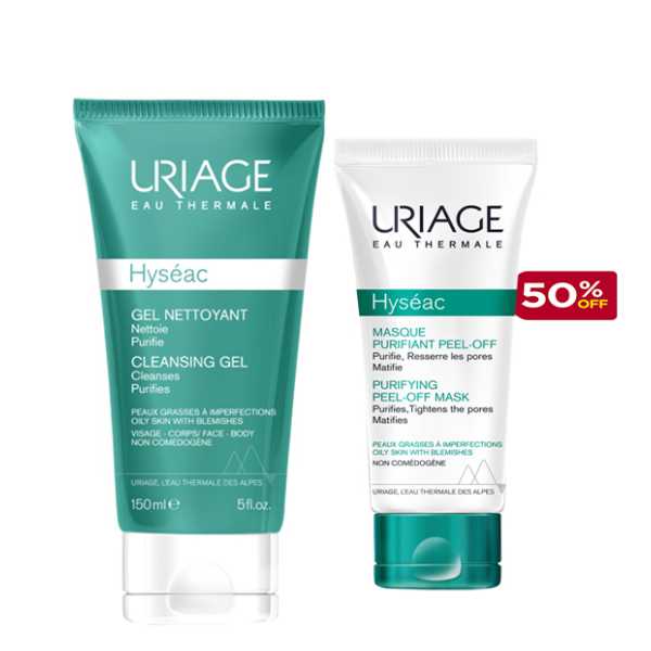 Uriage Hyseac Gel 150Ml + Hyseac Peeling Mask 50Ml Offer