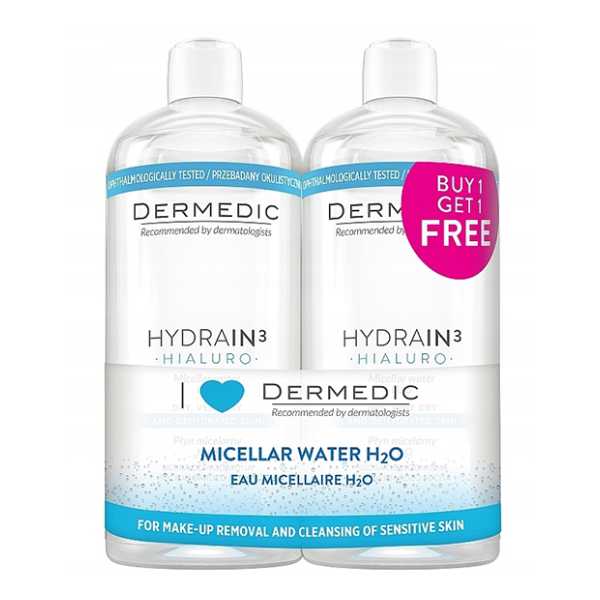 Dermedic Hydraine 3 Micellar 500 Ml Offer (1+1 Free)
