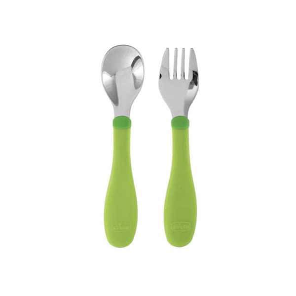 Chicco Metal Cutlery +18M Green