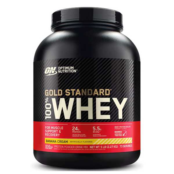 Optimum Nutrition Gold Standard 100% Whey Protein Powder, Banana Cream  2.27 Kg