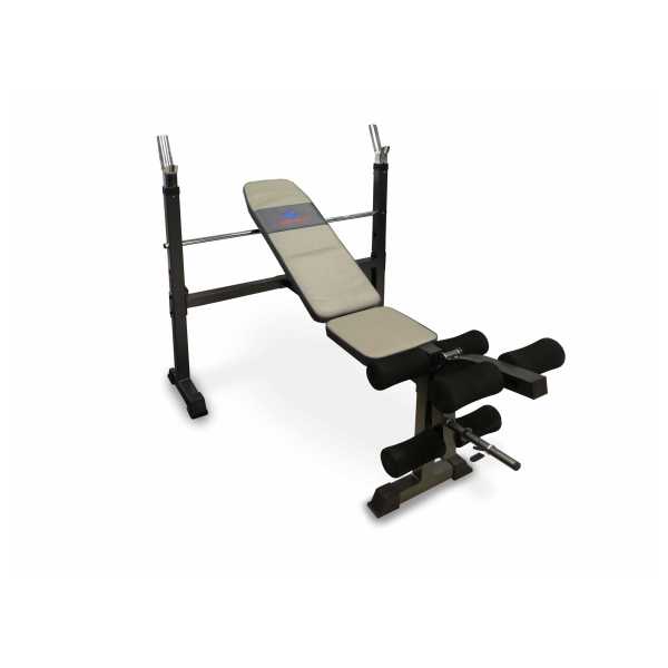 Movable iron bench with bar rack