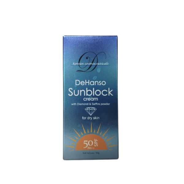 Dehanso Sunblock Cream With Diamond &amp; Saffire Powder For Dry Skin 50 G