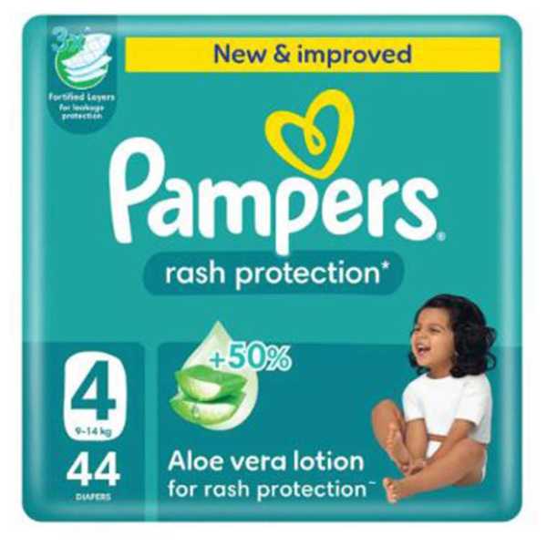 Pampers Diapers Size (4) 9-14 Kg, 44 Diapers