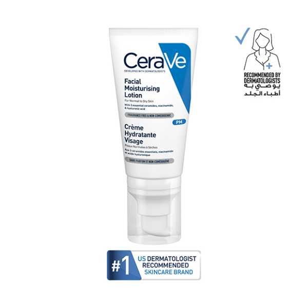 Cerave PM Facial Moisturizing Lotion Night Cream with Hyaluronic Acid and Niacinamide 52Ml