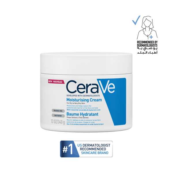 Cerave Moisturizing Cream for Dry Skin with Hyaluronic Acid 340G