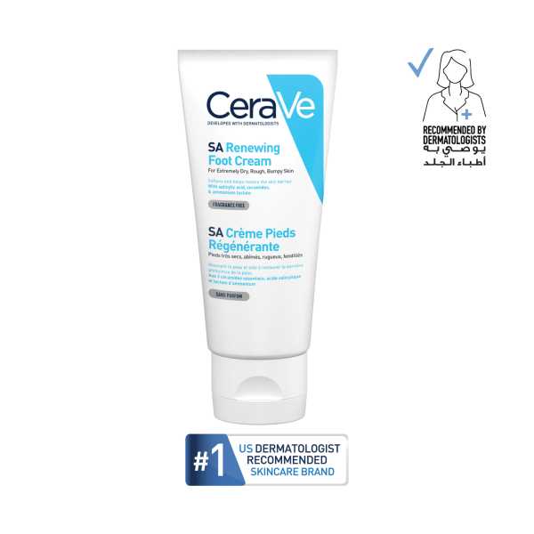 Cerave SA Renewing Foot Cream for Dry, Rough, and Cracked feet with Hyaluronic Acid 88Ml