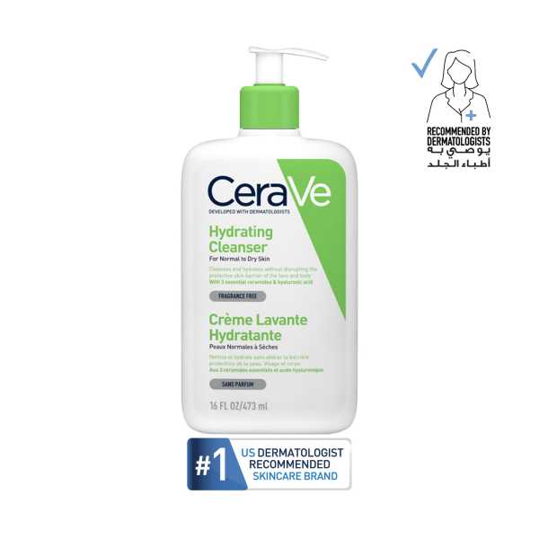Cerave Hydrating Cleanser for Normal to Dry Skin with Hyaluronic Acid 473Ml