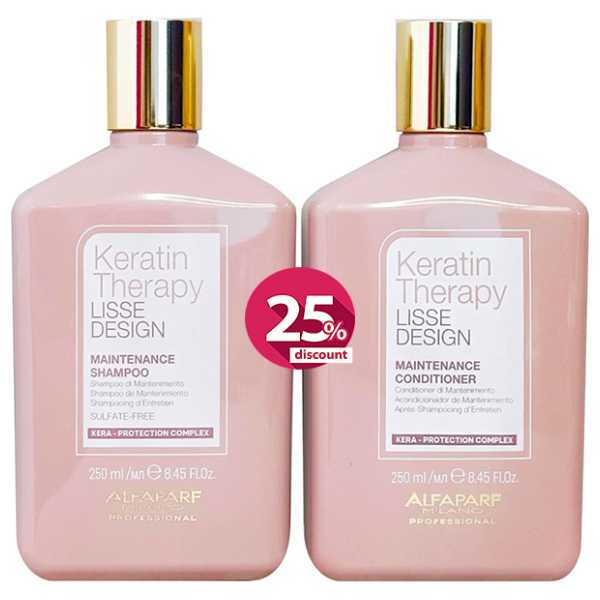 Alfaparf Milano Lisse Design Keratin Shampoo &amp; Conditioner Offer 250ML