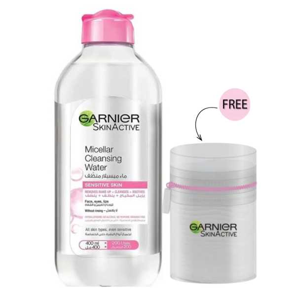Garnier Micellar Cleansing Water 400ML + Free Cotton Pads Value Pack