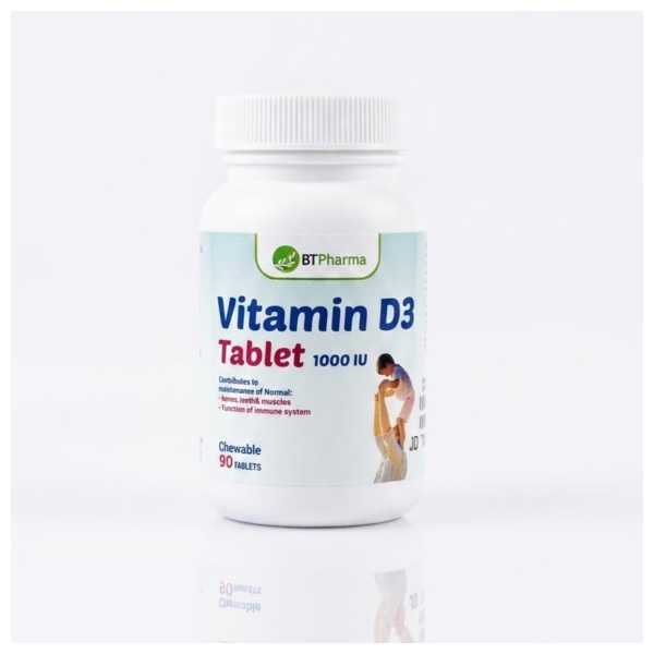 Bt Pharma Vitamin D3 1000 Iu 90 Chewable Tablet