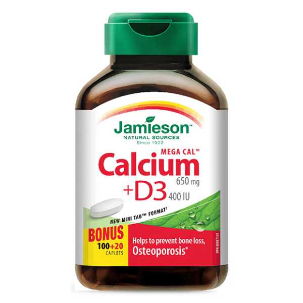 Jamieson Mega Cal Calcium with Vitamin D3 120 Capsule
