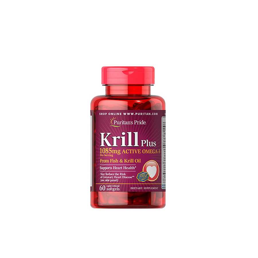 Puritans Pride Krill Plus 60 Softgels
