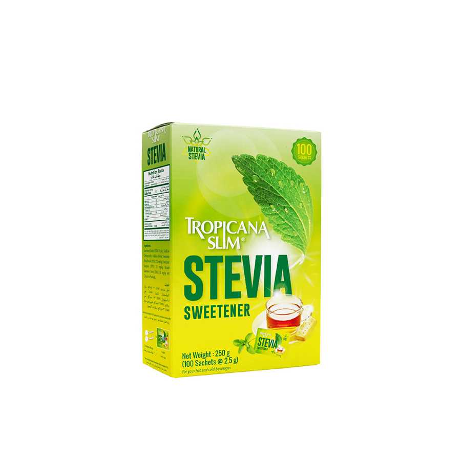 Tropicana Slim Stevia Sweetener With Chromium 100 Sachets