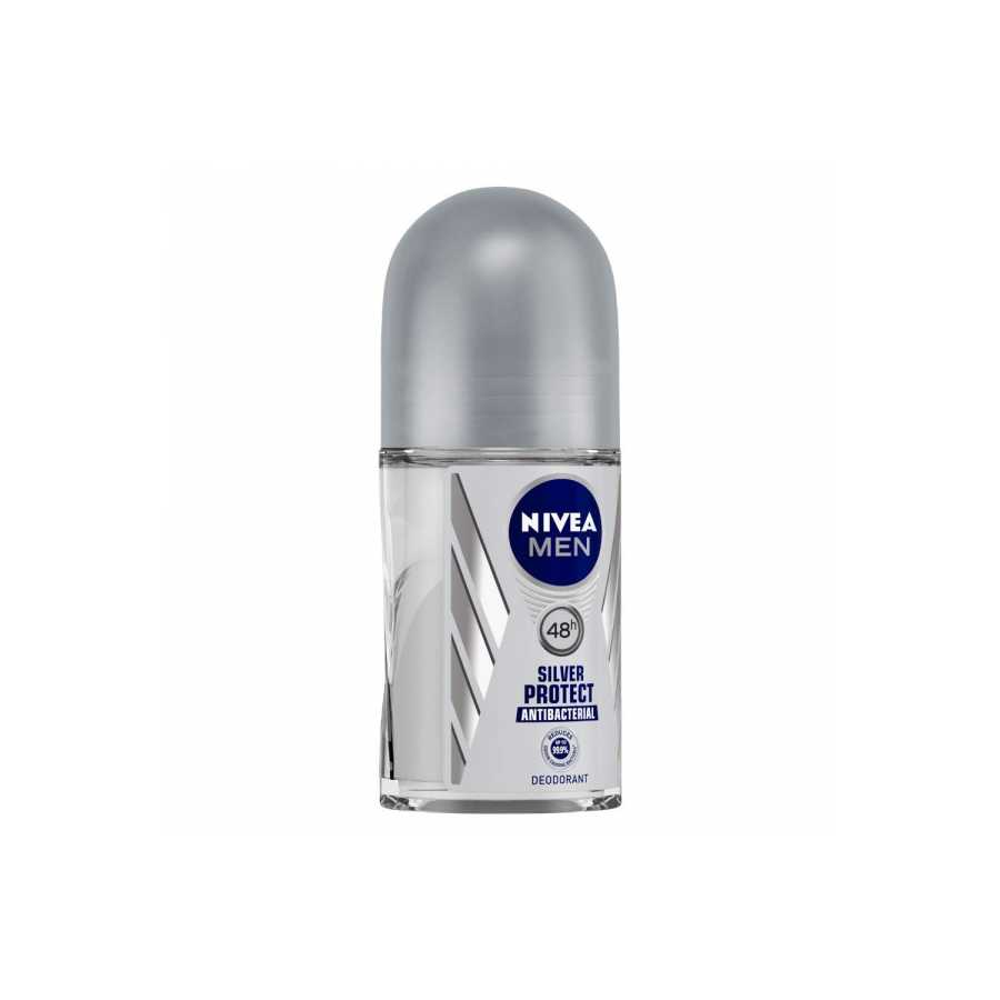 Nivea Men Silver Protect Deo Roll-On - 50 Ml, 48h Schutz Gegen Schweiß & Geruch