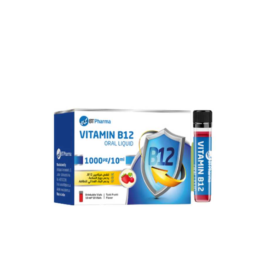 BT Pharma Vitamin B12 (1000 µg/10ml) Oral Liquid 10 Vials
