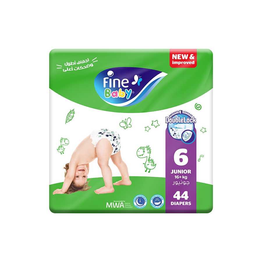 Fine Baby Diapers XX-Large Size 6, (16+ Kg), 44 Diapers