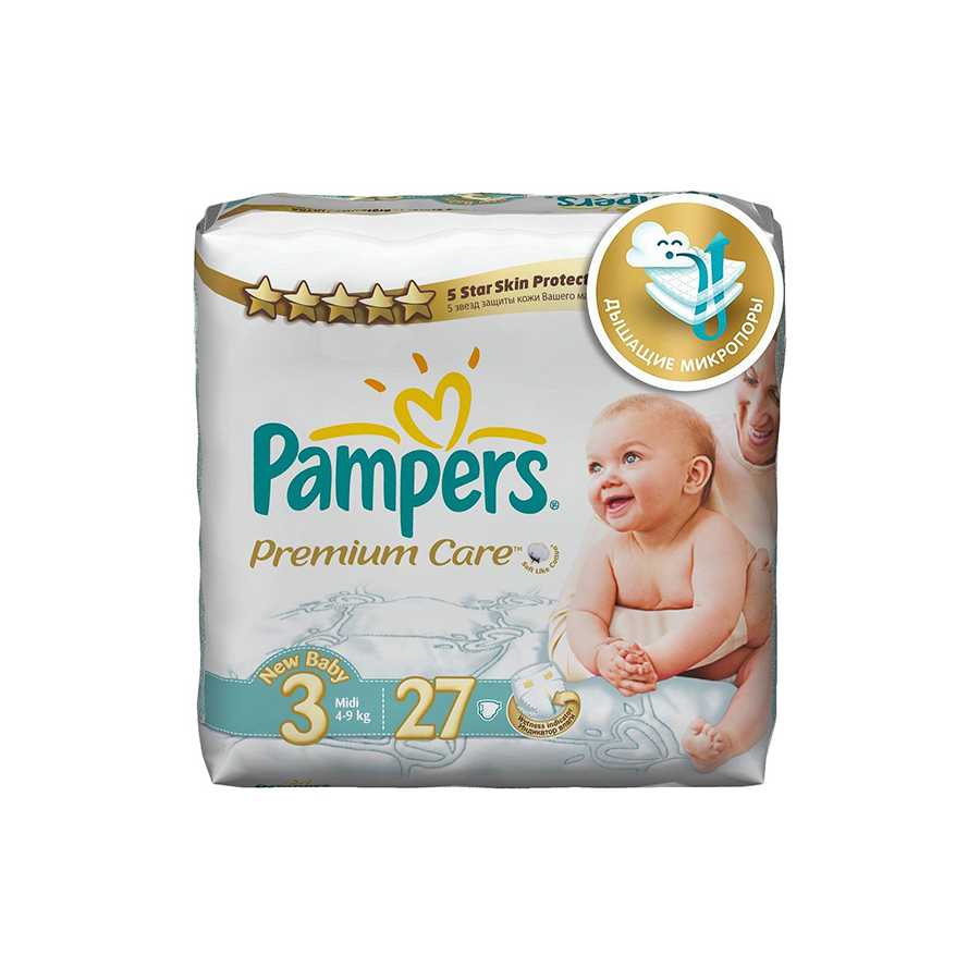 Pampers Premium Care Size 3 (4-9 Kg) , (27) Diapers