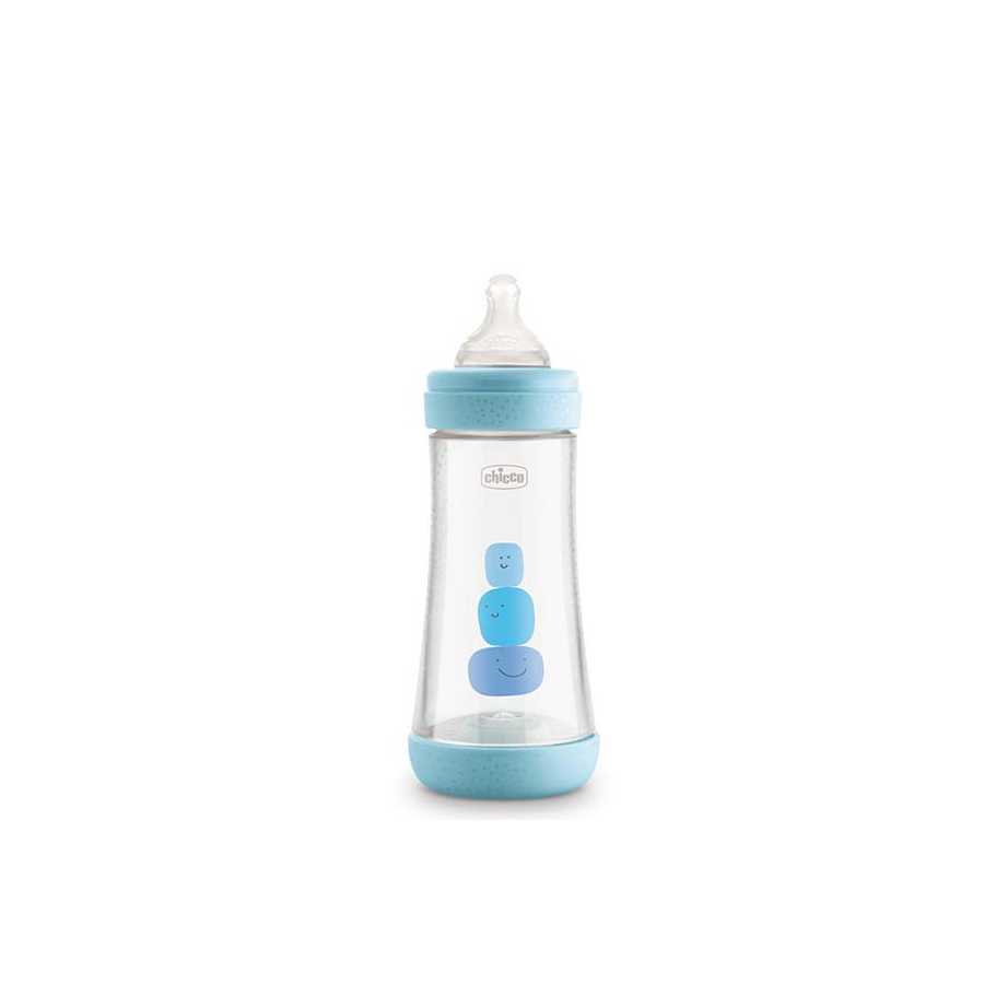 Chicco Perfect 5 Fast-Flow Bottle (Blue) 2M+, 240Ml