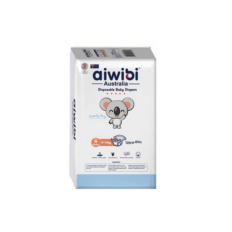 Aiwibi Baby Diapers Size (4) Large 9-14 Kgs 44 Diapers