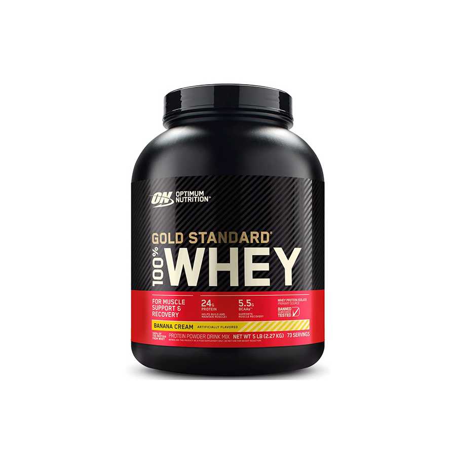 Optimum Nutrition Gold Standard 100% Whey Protein Powder, Banana Cream  2.27 Kg