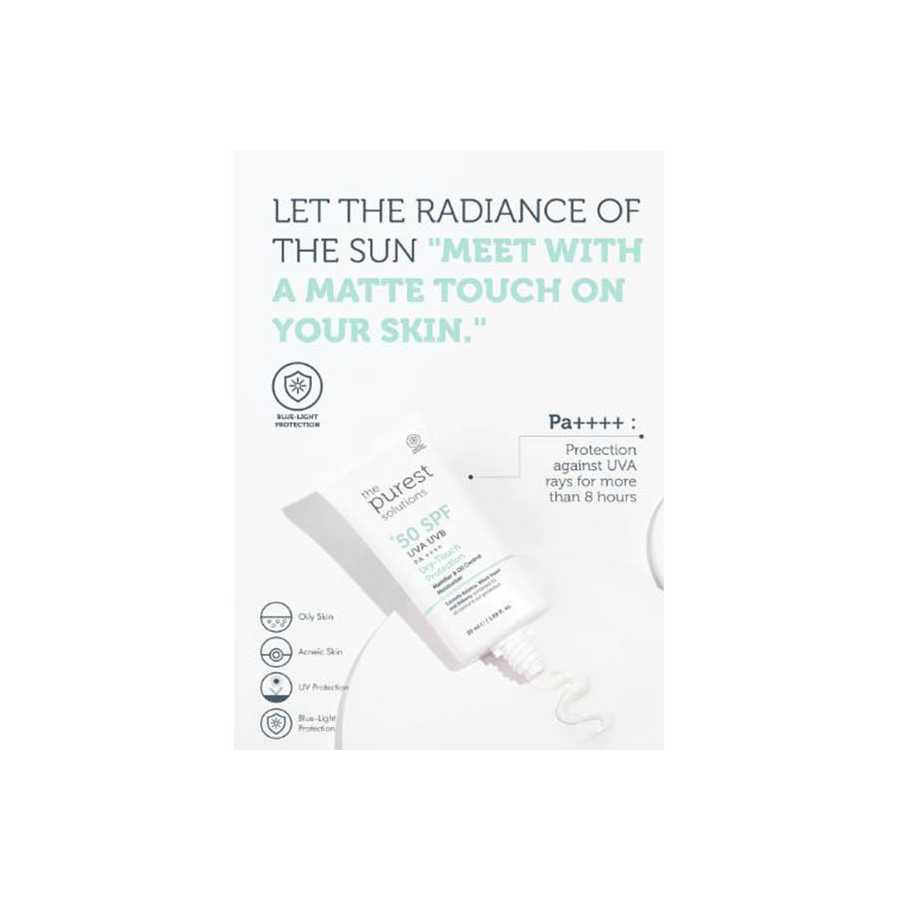 The Purest Solutions Matte Finish Sunscreen For Oily Skin 50+ Spf Dry Touch 50ML
